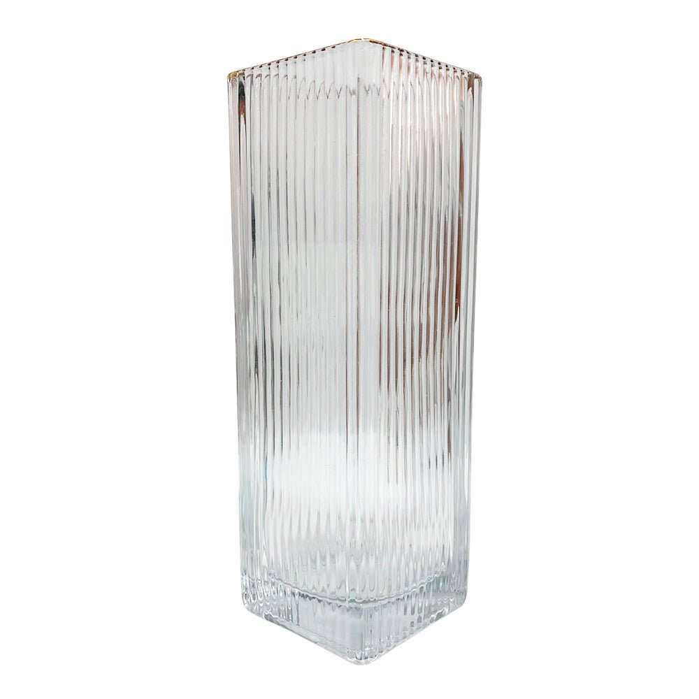 Florero decorativo de vidrio clear Home Elegance de 29 cm.