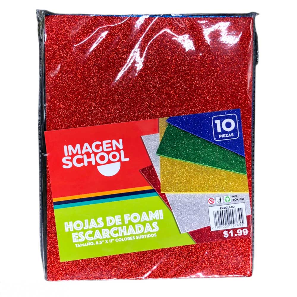 Foamy Imagen School Escarchado 8.5" x 11" Colores Surtidos 10 Unidades