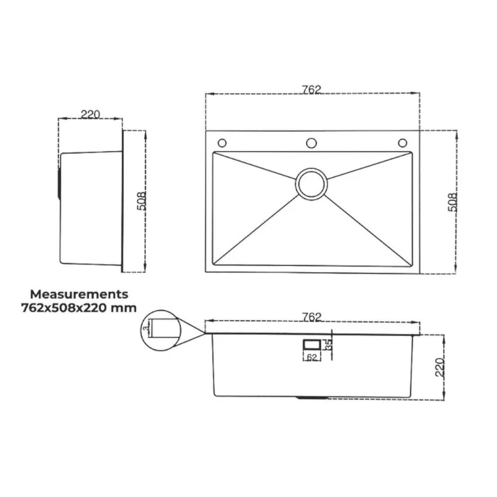 Fregador Multifunción Drija 76.2 cm / Acero Inoxidable Satín / Bolonia 76 - Drija - Titan.com.pa - 710497348690