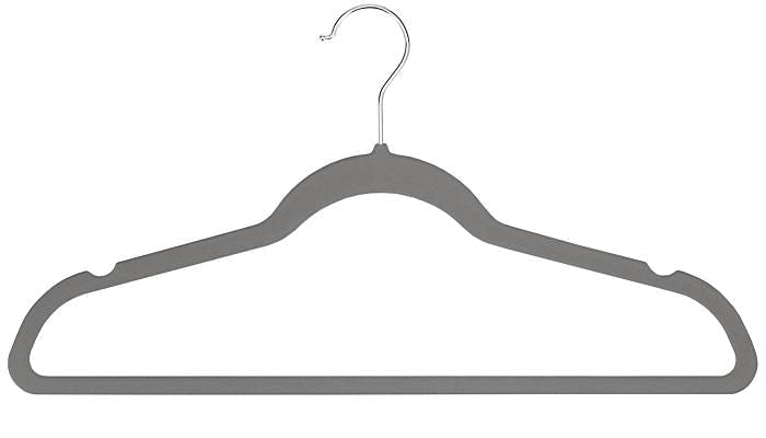 Gancho Ropa Kennedy Home Velvet Gris 10Pza
