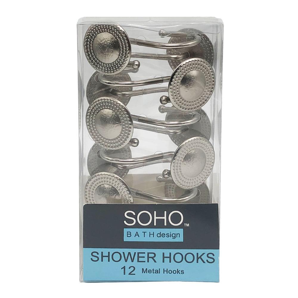 Ganchos Para Cortina de Baño Popular Bath Dalvin de Metal 12 Piezas