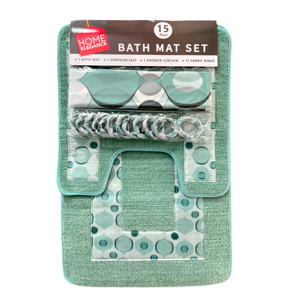 Juego De Alfombra De Baño Set De 15 Piezas Home Elegance Surtido