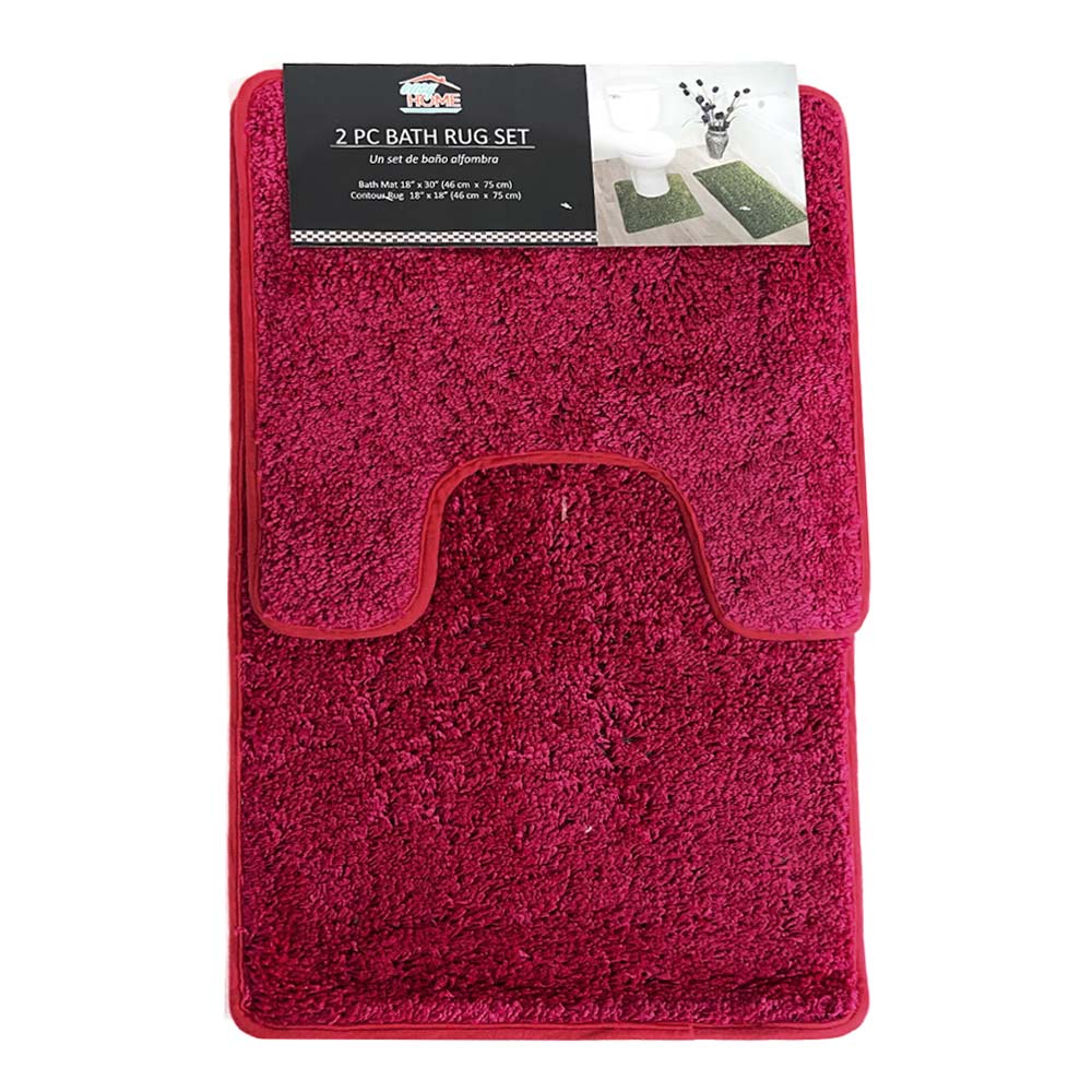 Alfombra de Baño Easy Home Layla 2 Piezas - Rojo oscuro