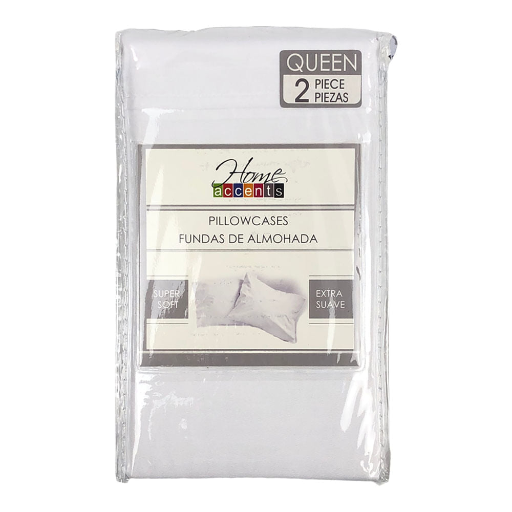 Fundas para Almohada Home Accents 2 Piezas - Queen - Blanco