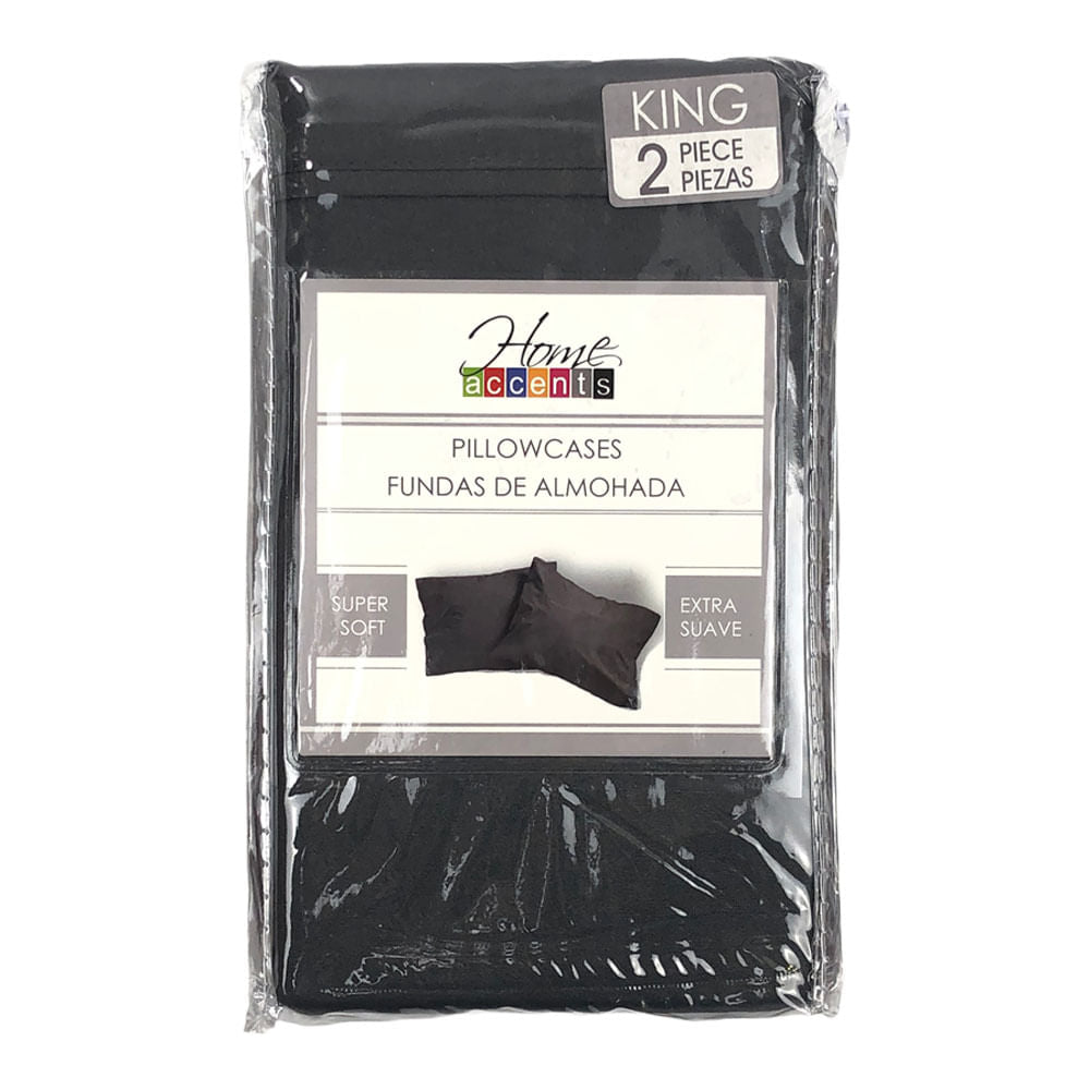 Fundas para Almohada Home Accents 2 Piezas - King - Gris