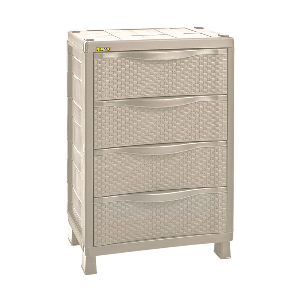 Armario Cajonero Rimax / Textura Rattan / Taupe