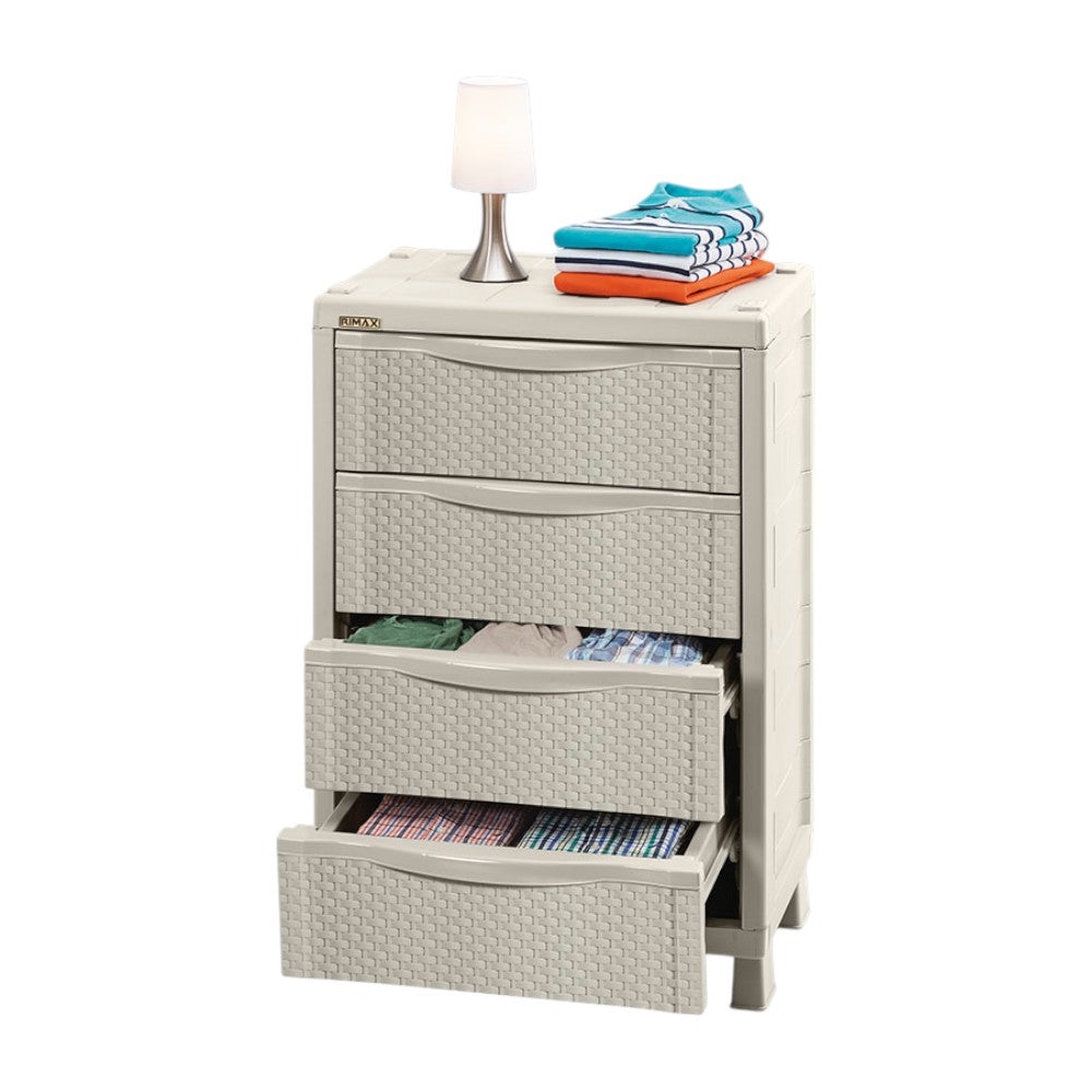 Armario Cajonero Rimax / Textura Rattan / Taupe