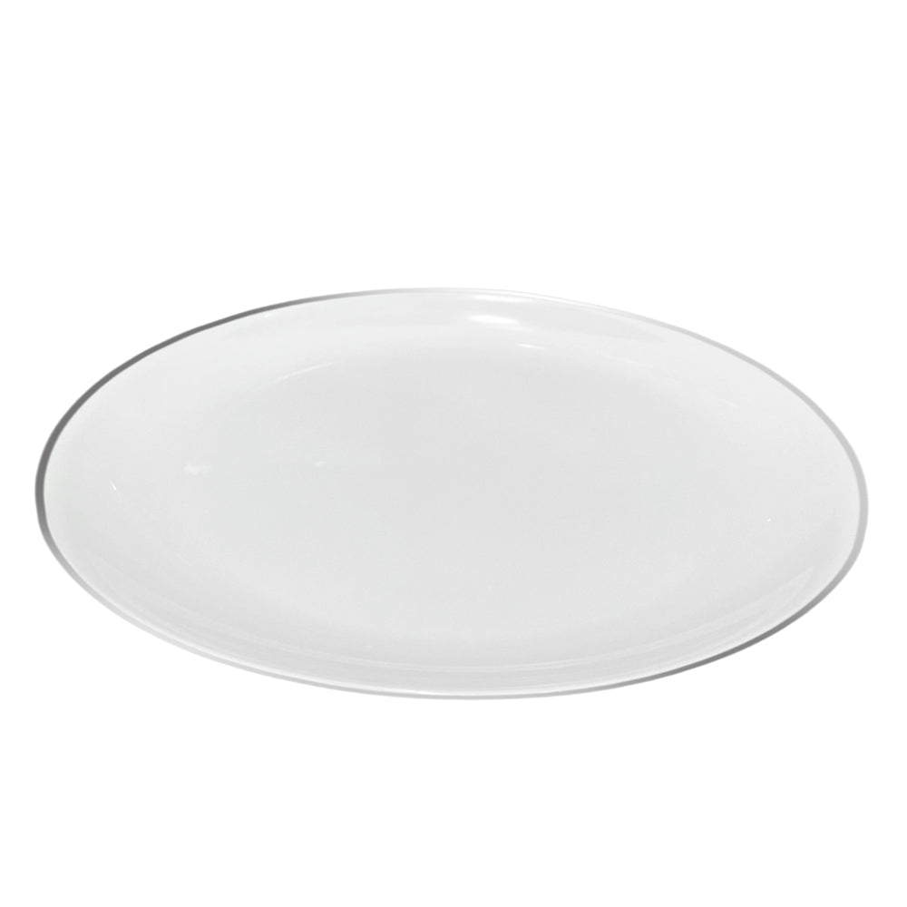 Bandeja Redonda Para Servir Lillian / 14" / 2 Piezas / Blanca-Silver