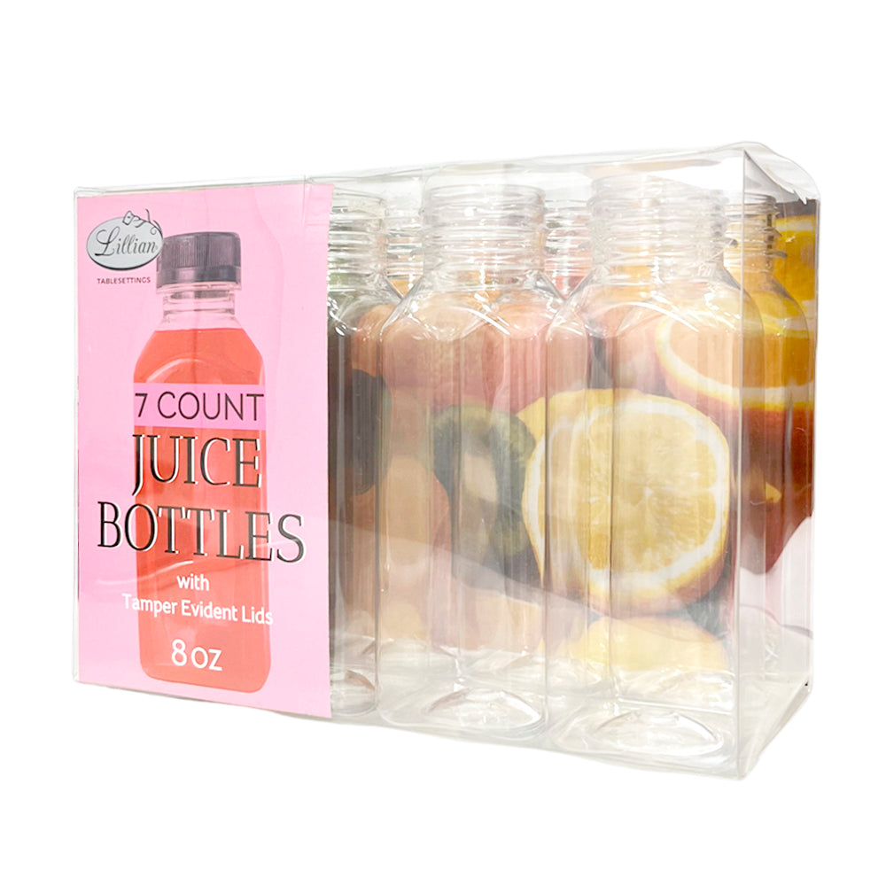 Botellas Plásticas / Lillian / Para Jugo / 7 Piezas / 8 oz