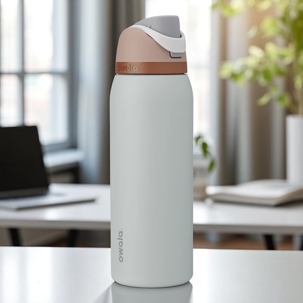 Botella Térmica Owala 24 oz – Silver/Brown