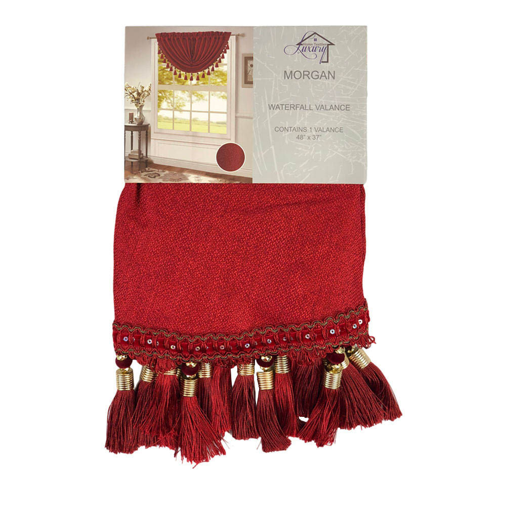 Cenefa Luxury Morgan Rod Pocket 48" x 37" - Rojo