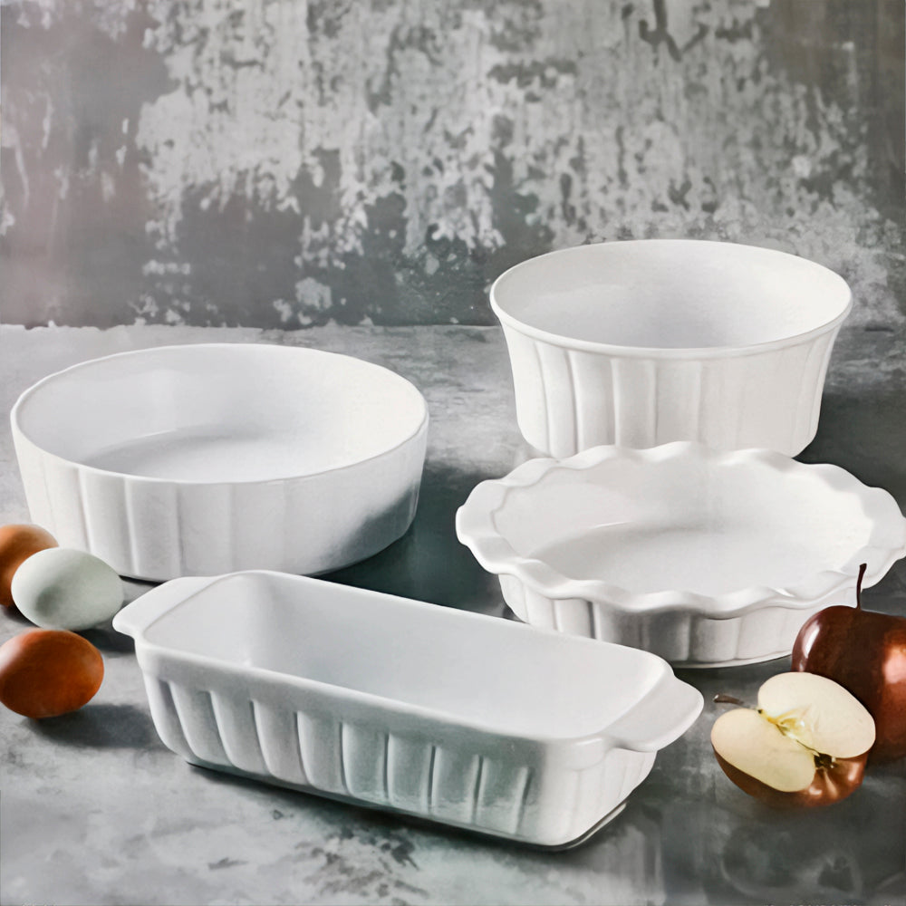 Molde Para Repostería De Cerámica 4 Piezas Blanco Gibson Elite