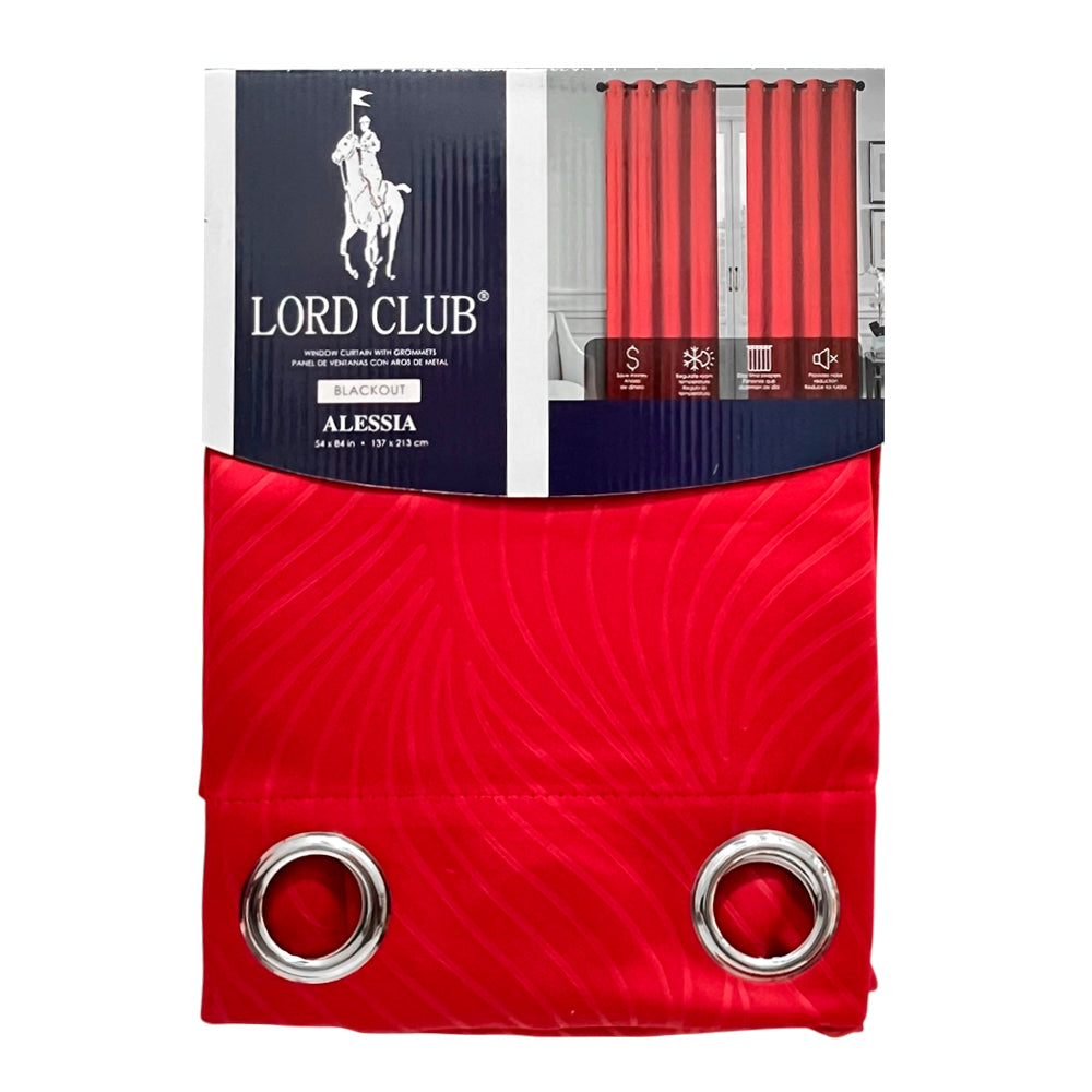 Cortina Alessia Red / Lord Club / Blackout con Aros / 54" x 84"