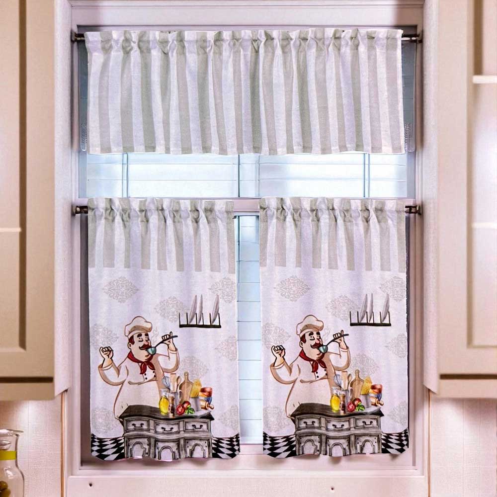 Cortina de Cocina / Home Elegance / Estampada Chef2