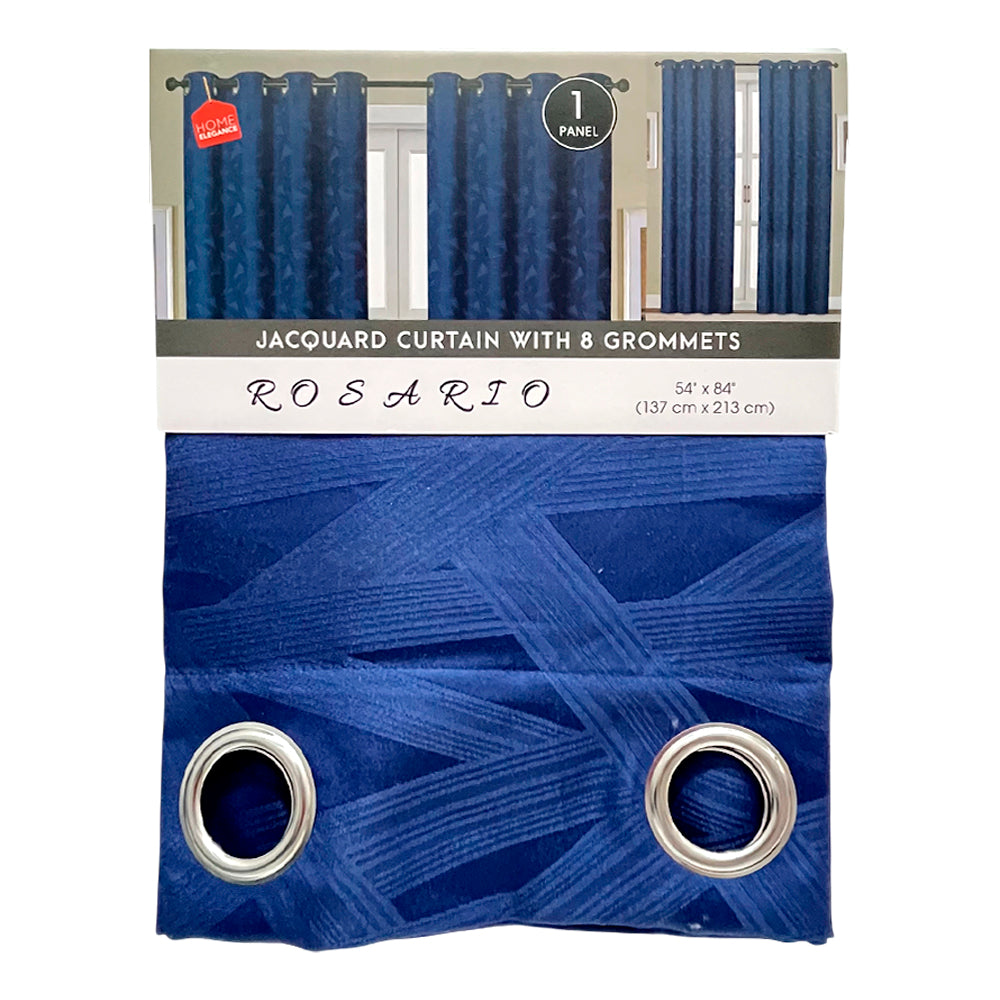 Cortina Rosario / Home Elegance / Navy con Aros / 54" x 84"