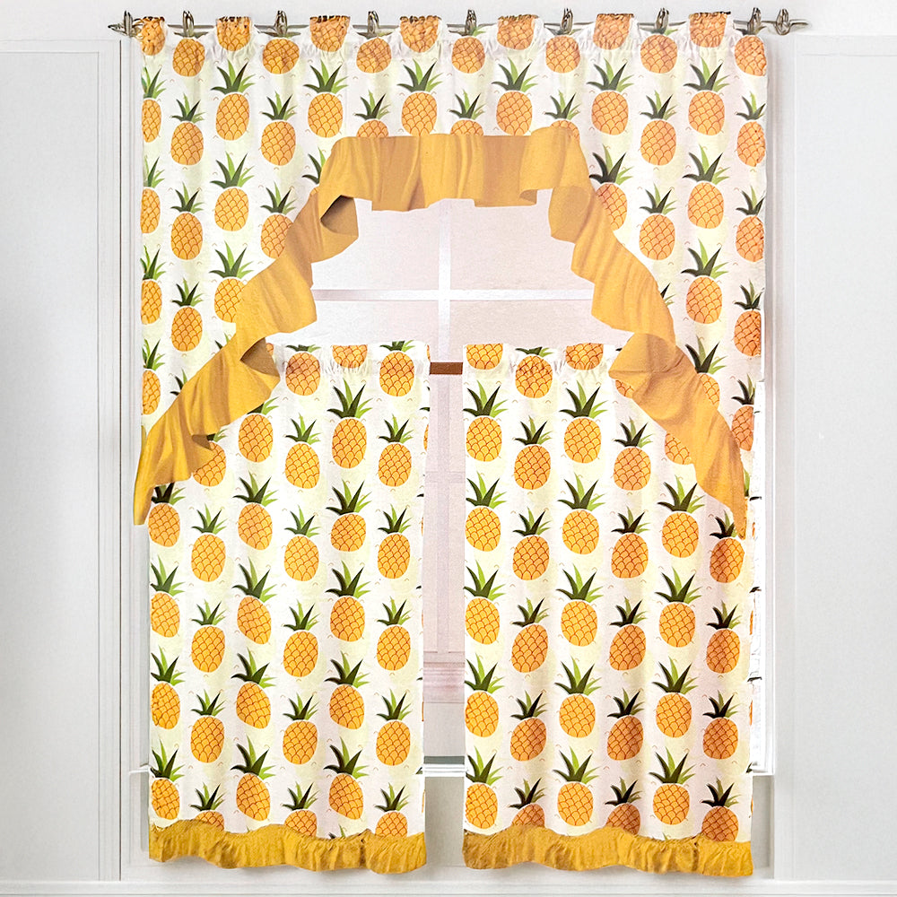 Cortina para Cocina Pineapple Estampada / 3 Piezas / Home Elegance