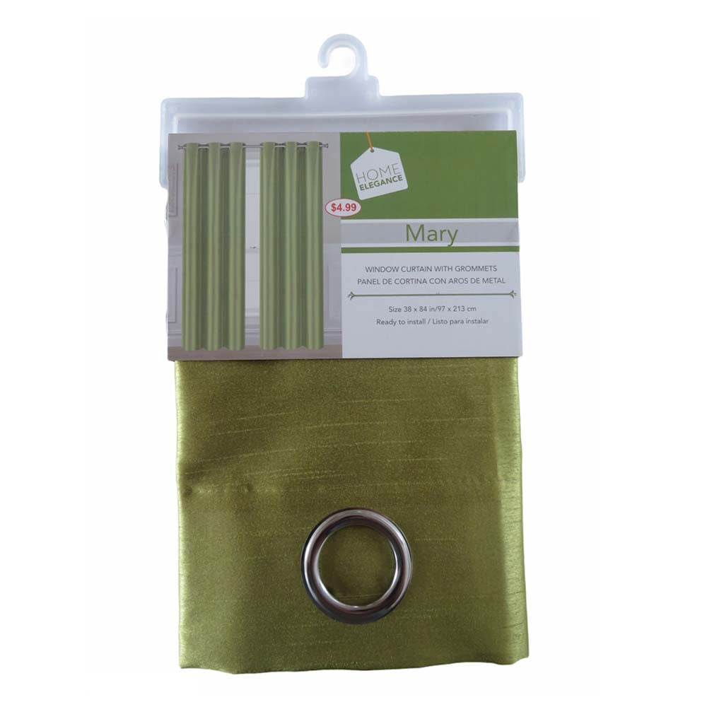 Cortina Mary Home Elegance 38" x 84" Con Argolla - Verde oliva