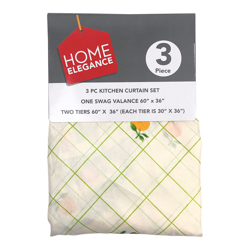 Cortina Para Cocina Home Elegance Fruits 3 Piezas - Trigo