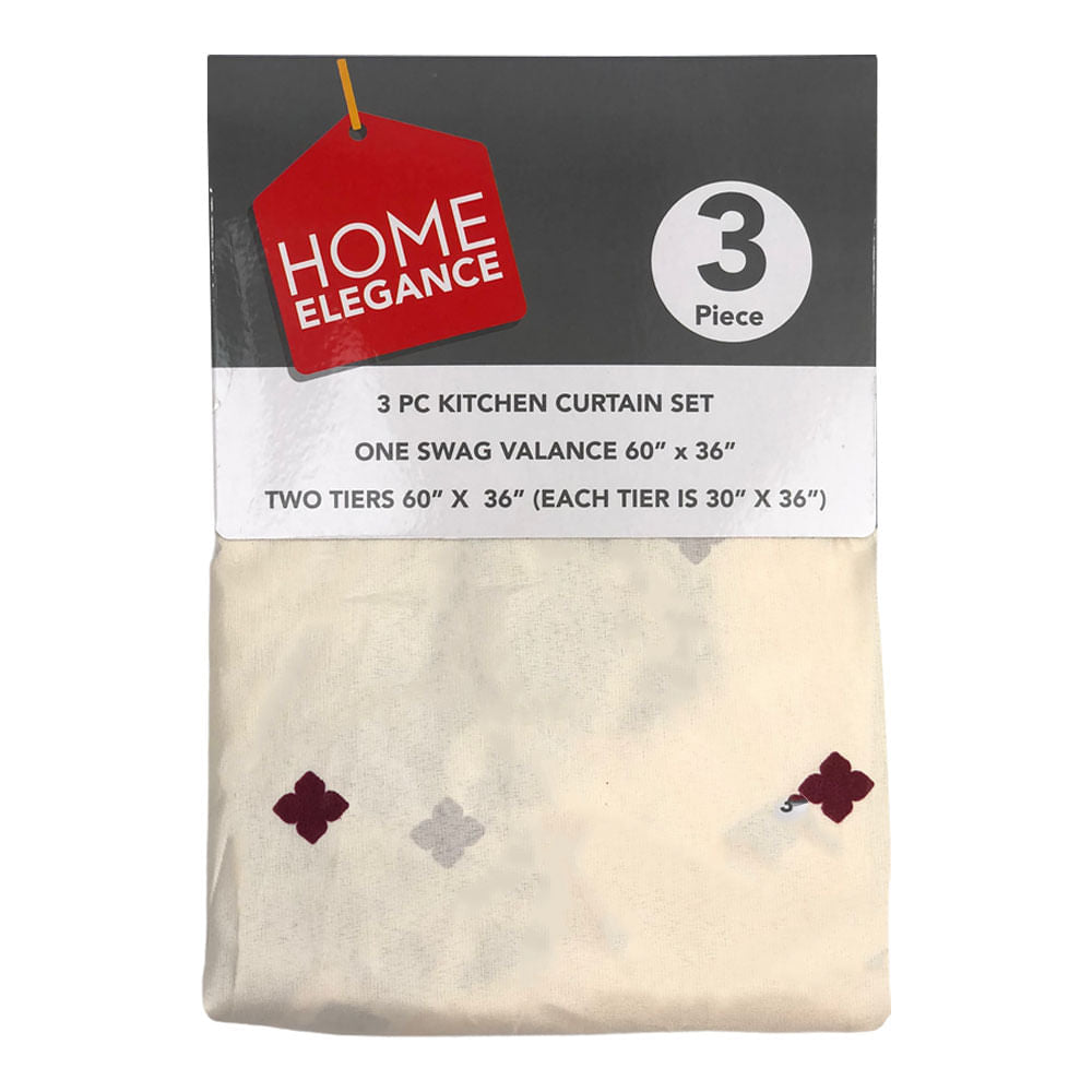 Cortina Para Cocina Home Elegance Rooster 3 Piezas