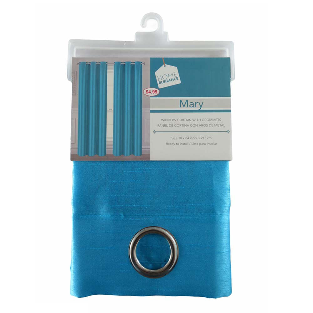 Cortina Mary Home Elegance 38" x 84" Con Argolla - Aguamarina oscuro