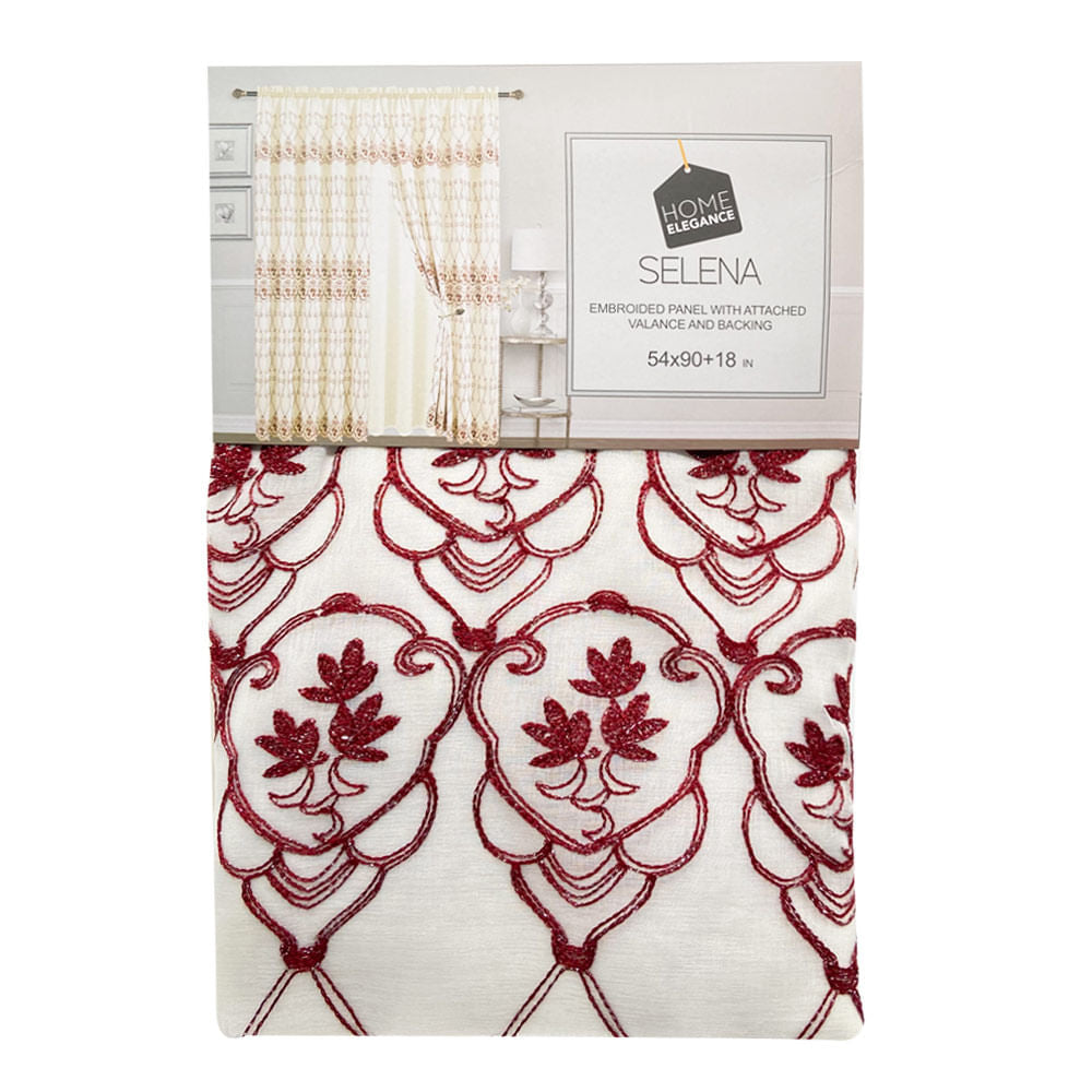 Cortina Home Elegance Con Cenefa Selena 54" x 90" - Beige