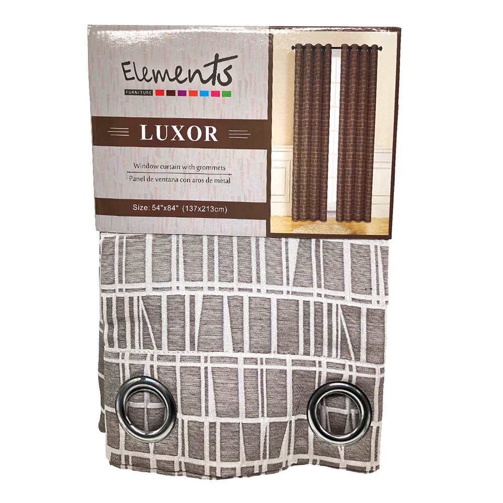 Cortina Elements Luxor Con Aros 54" x 84" - Chocolate