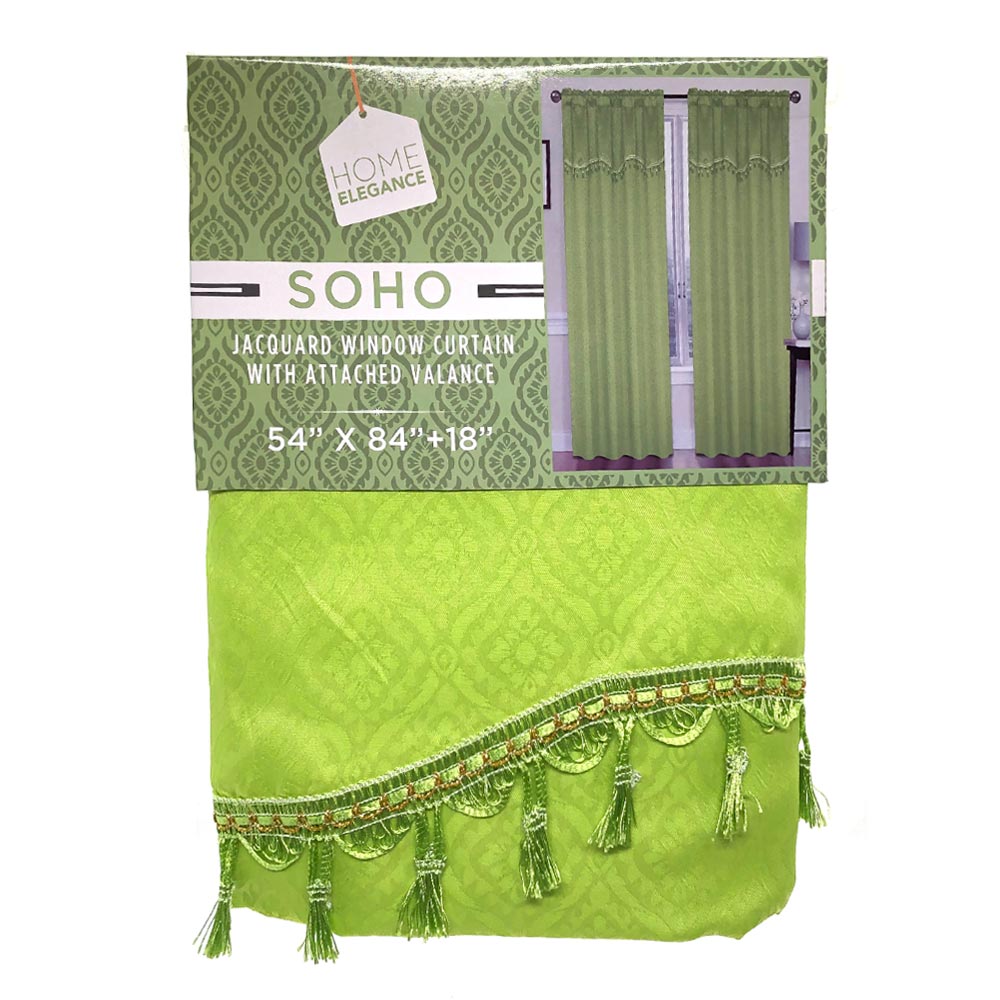 Cortina Home Elegance Soho Con Cenefa 54" x 84" - Lima claro