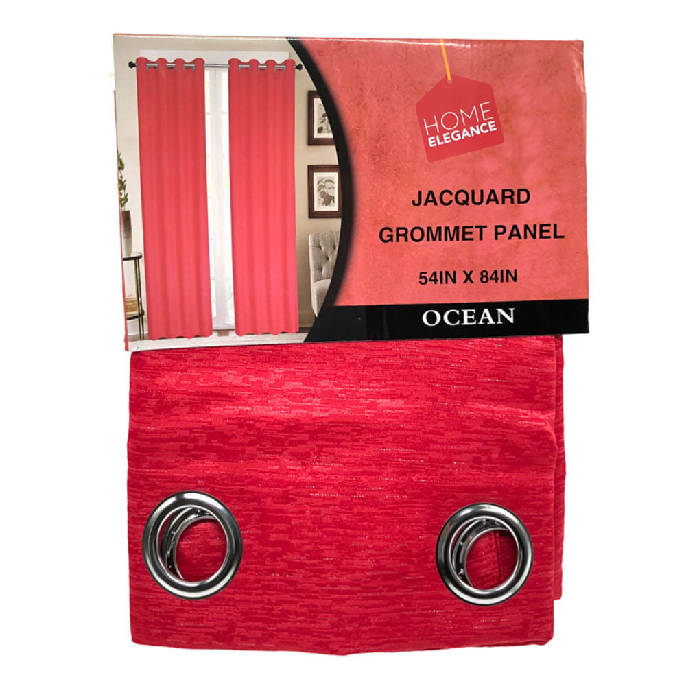 Cortina Home Elegance Ocean Con Aros 54" x 84" - Coral oscuro