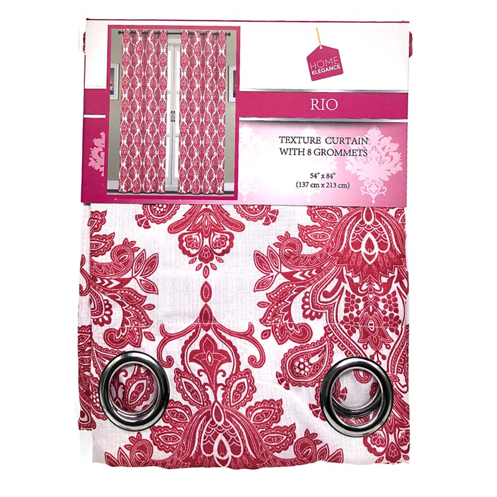 Cortina Home Elegance Río Con Aros 54" x 84" - Rojo