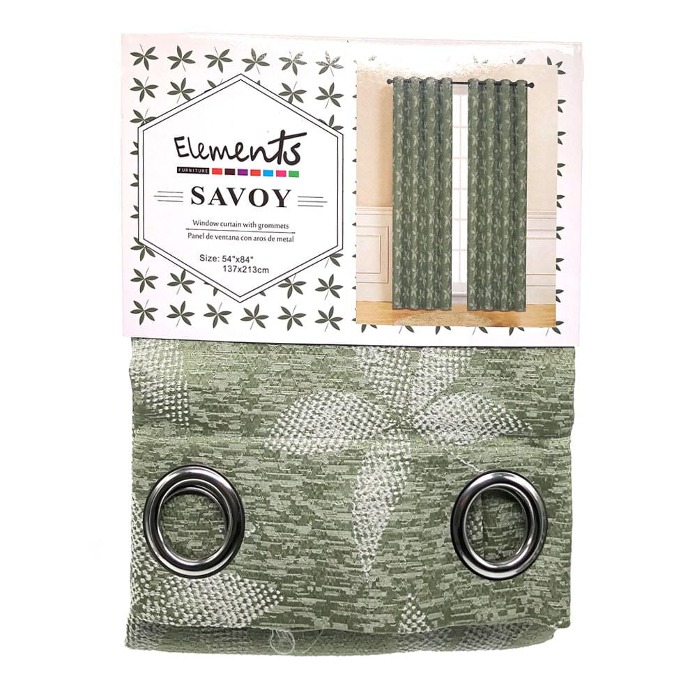 Cortina Elements Savoy Con Aros 54" x 84" - Verde claro