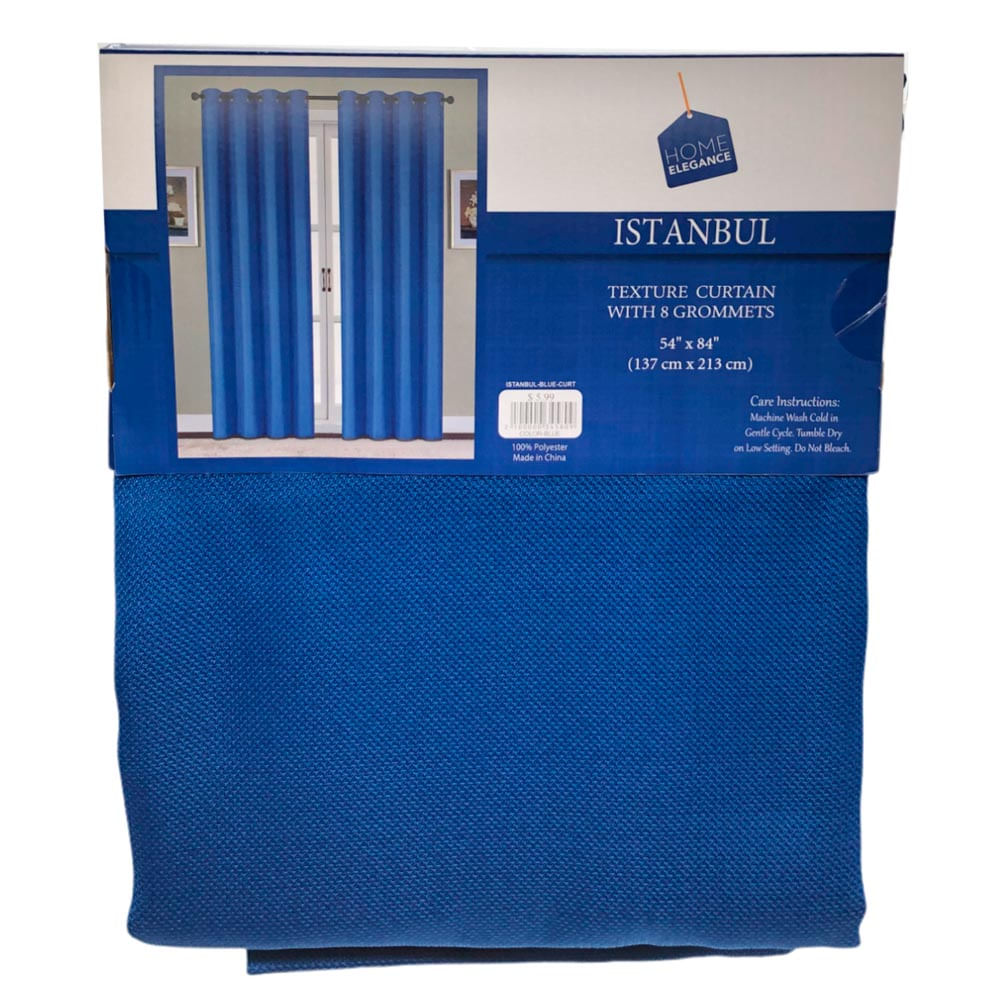 Cortina Home Elegance Istanbul Con Aros 54" x 84" - Azul Marino