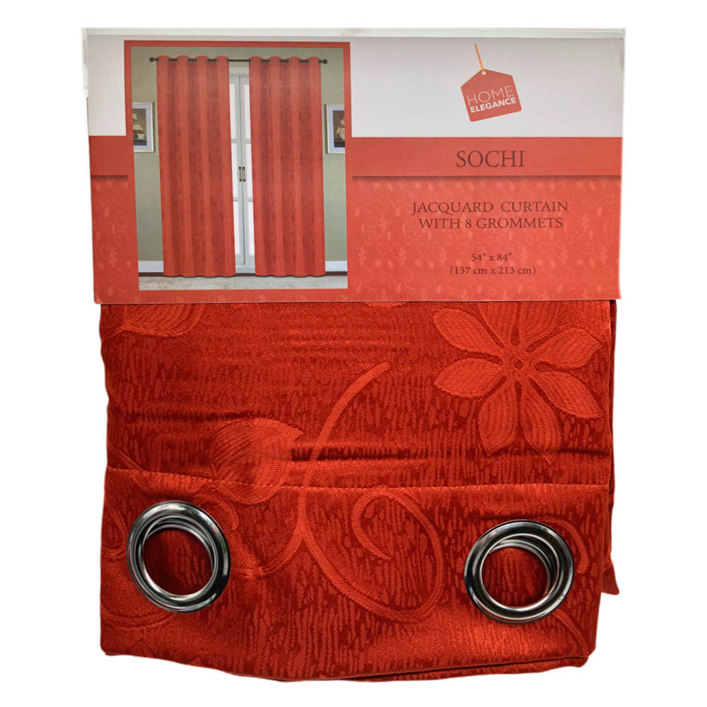 Cortina Home Elegance Sochi Con Aros 54" x 84" - Naranja