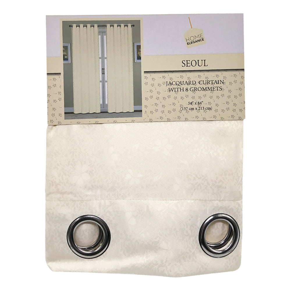 Cortina Home Elegance Seul Con Aros 54" x 84" - Beige