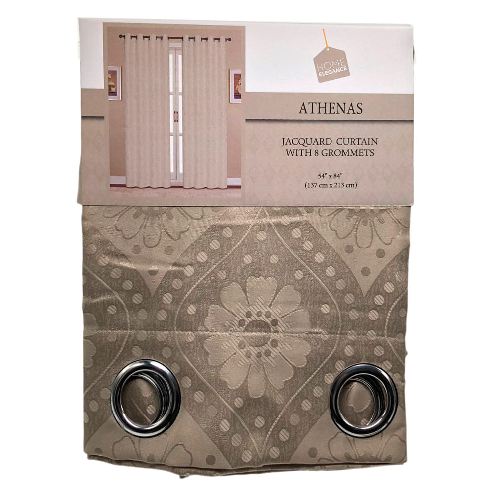 Cortina Home Elegance Athenas Con Aros 54" x 84" - Dorado