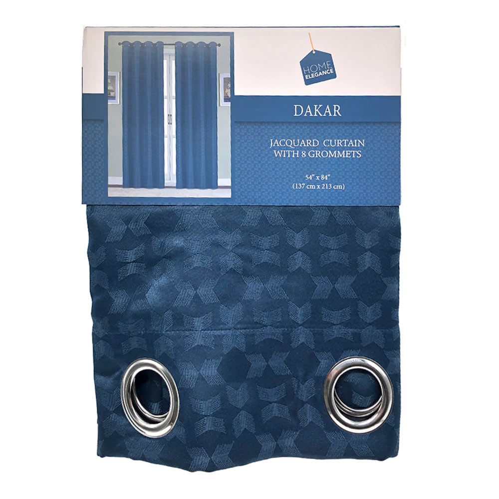 Cortina Home Elegance Dakar Con Aros 54" x 84" - Azul Marino