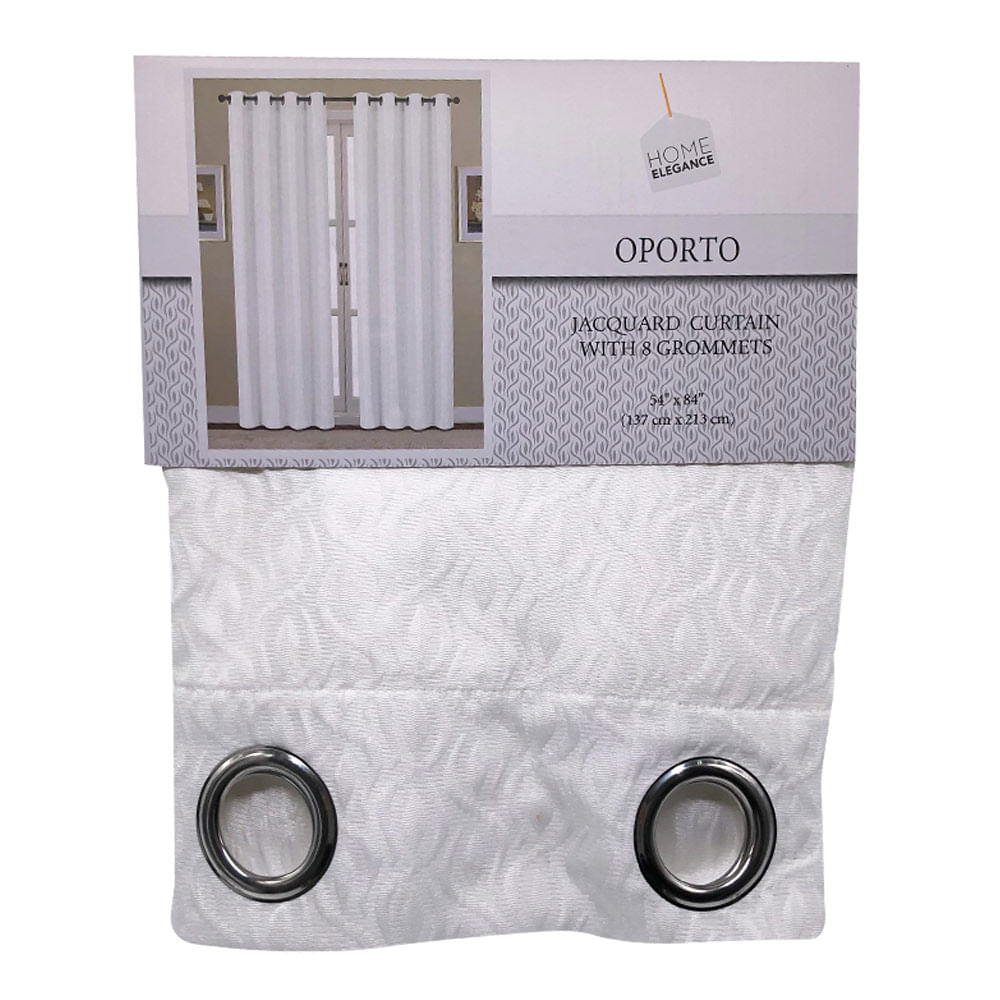 Cortina Home Elegance Oporto Con Aros 54" x 84" - Blanco