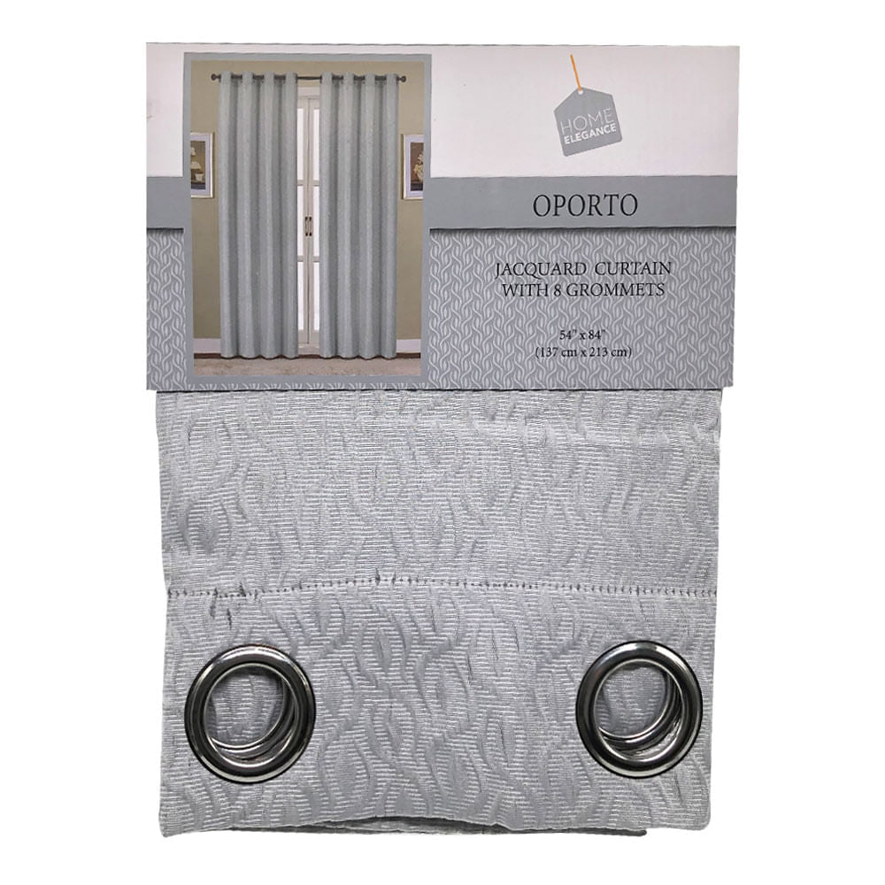 Cortina Home Elegance Oporto Con Aros 54" x 84" - Plateado