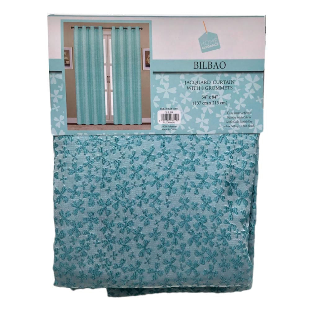 Cortina Home Elegance Bilbao 54" x 84" Con Aros - Aguamarina orscuro