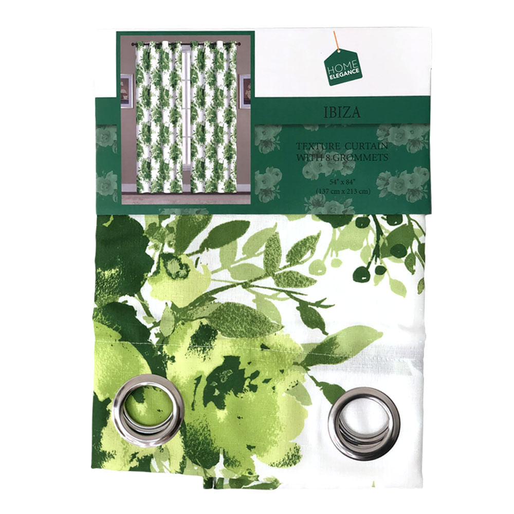 Cortina Ibiza Home Elegance Con Aros 54" x 84" - Verde oscuro