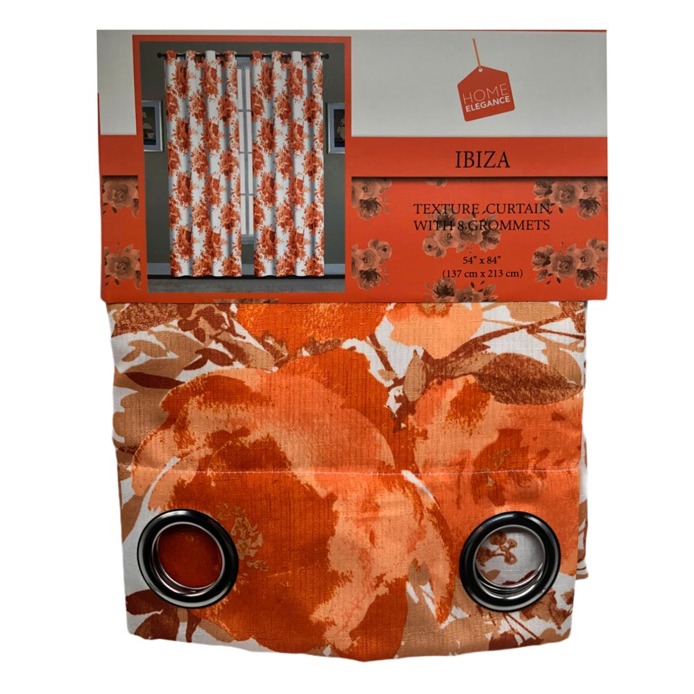 Cortina Home Elegance Ibiza Con Aros 54" x 84" - Naranja claro