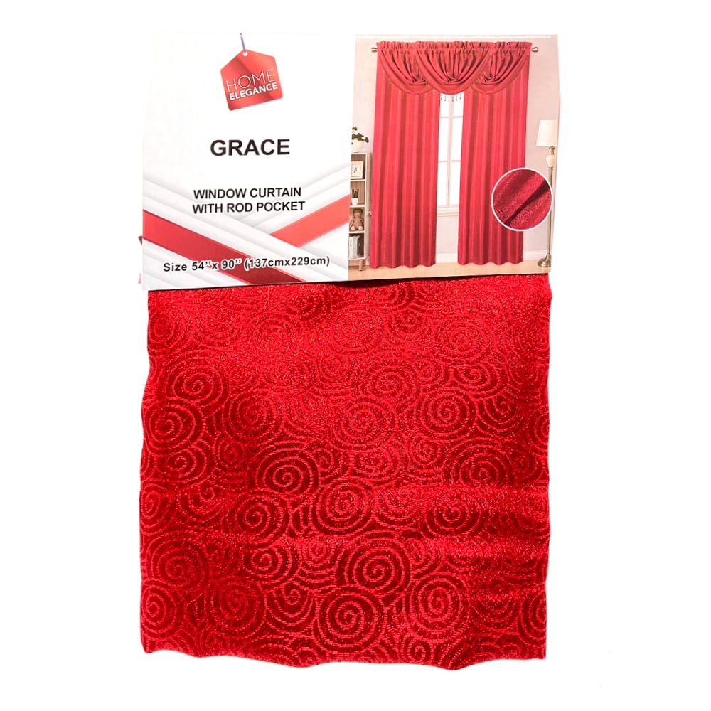 Cortina Home Elegance Grace 54" x 90" - Rojo oscuro