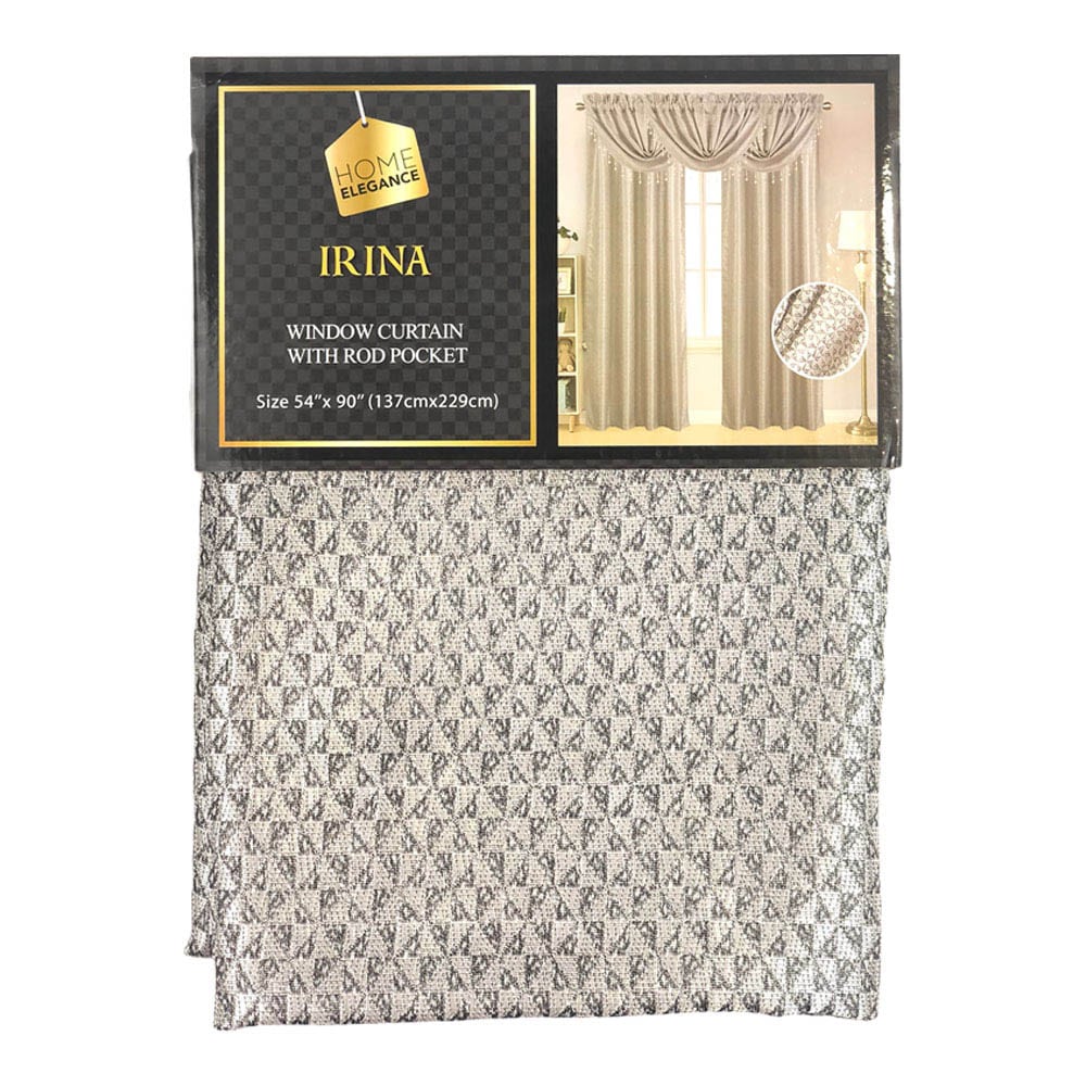 Cortina Home Elegance Irina Rod Pocket 54" x 90" - Gris