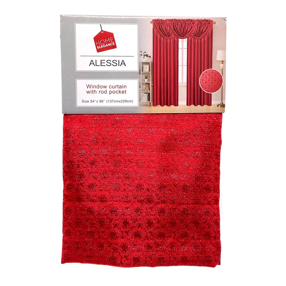 Cortina Home Elegance Alessia 54" x 90" - Rojo oscuro