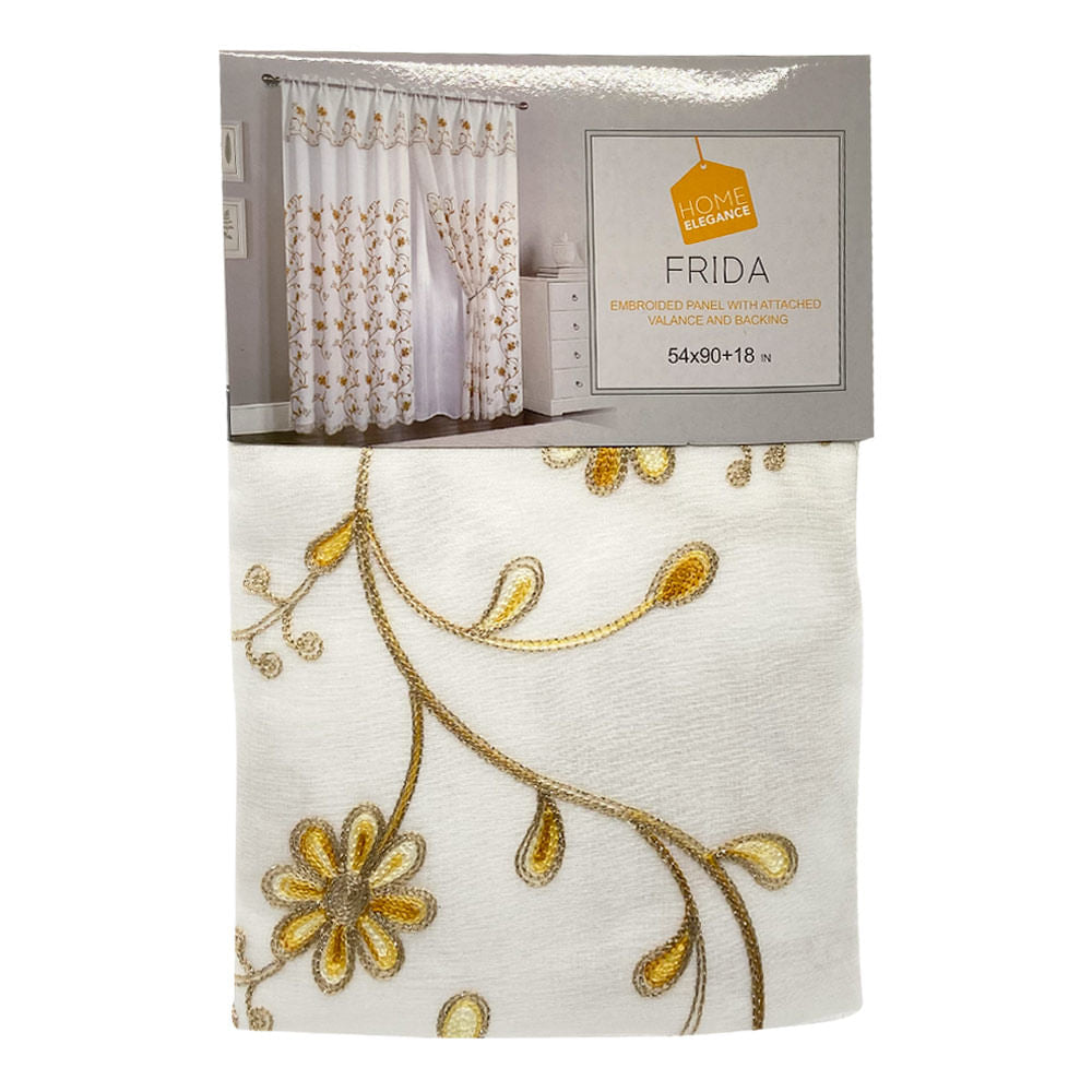 Cortina Home Elegance Con Cenefa Frida 54" x 90" - Dorado