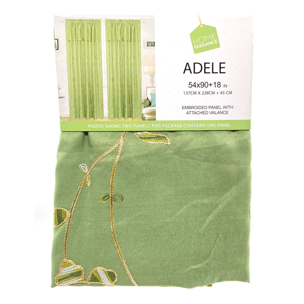 Cortina Home Elegance Con Cenefa Adele 54" x 90" - Lima oscuro