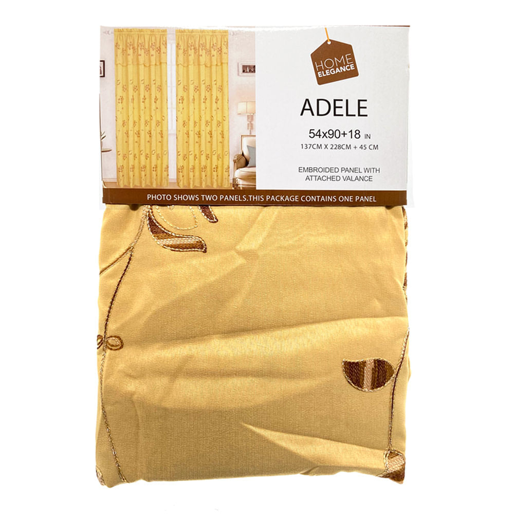 Cortina Home Elegance Con Cenefa Adele 54" x 90" - Dorado