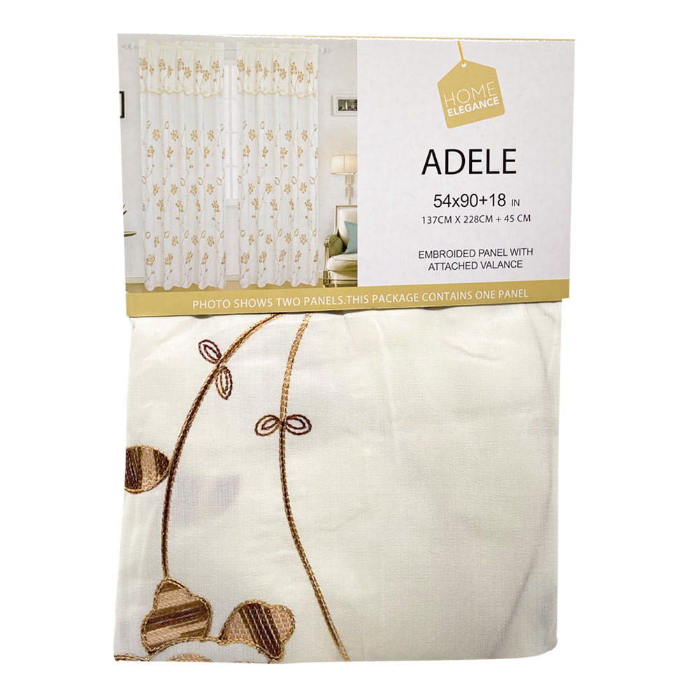 Cortina Home Elegance Con Cenefa Adele 54" x 90" - Beige