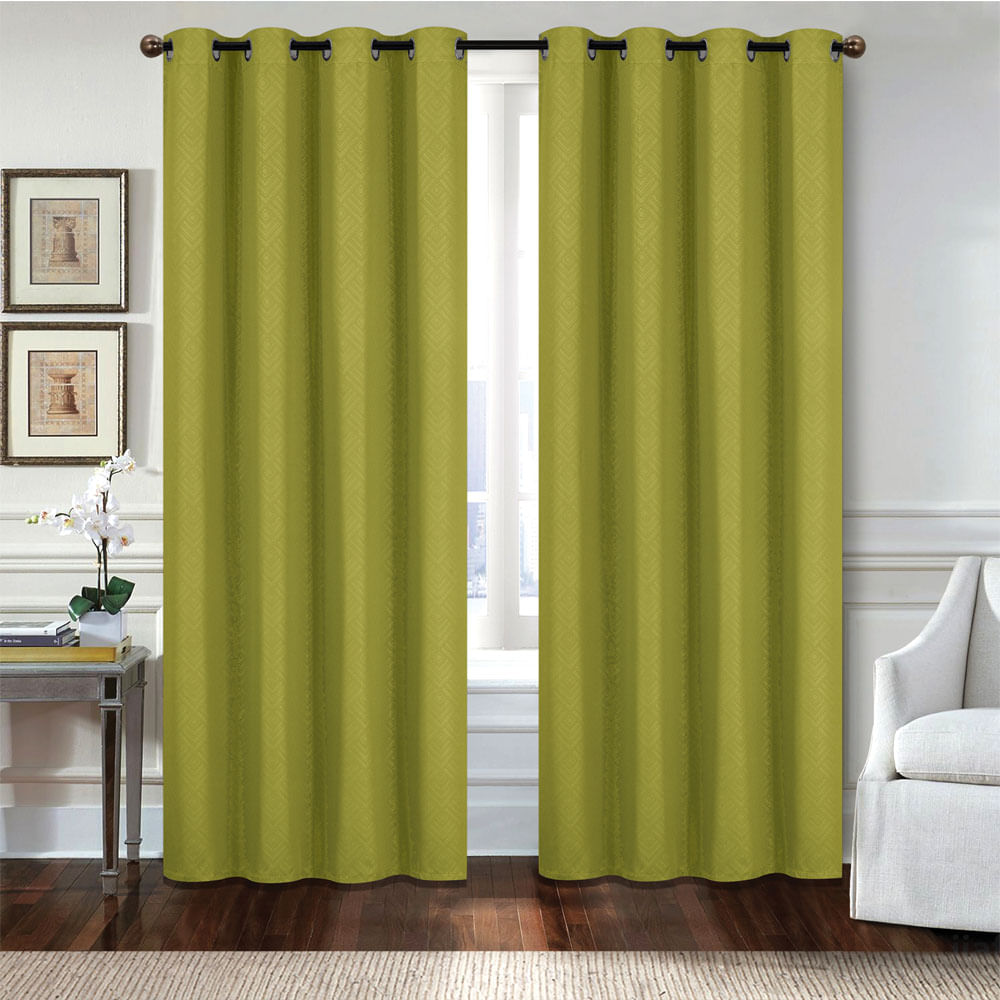 Cortina Home Accents Ambar Blackout Con Aros 54" x 90" - Lima claro