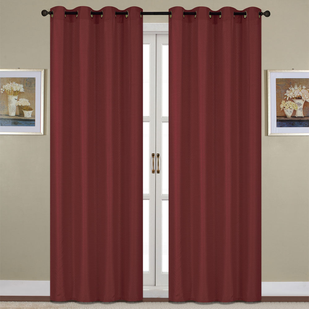 Cortina Home Accents Leonor Con Aros 54" x 90" - Rojo oscuro