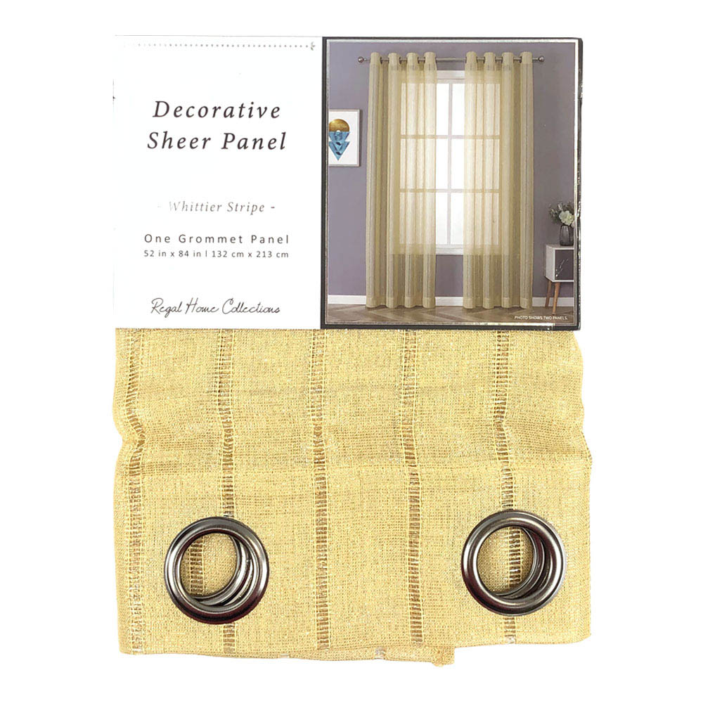 Cortina Regal Home Whittier Stripe Con Aros 52" x 84" - Mostaza